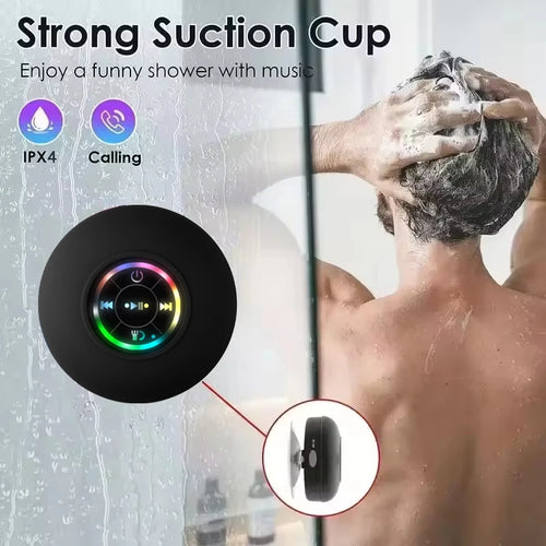 Aquabeat – Enceinte Bluetooth Étanche IPX4 LED pour douche, plage et extérieure.                Profitez d’un son immersif partout, avec un design compact et résistant à l’eau.